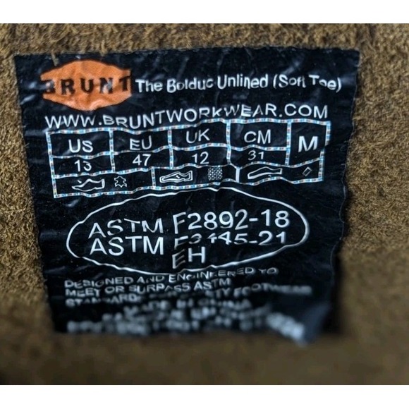 Brunt Bolduc Work Boots Mens 13 Brown Leather Unlined Pull On Mid Calf Ranch - Picture 11 of 11